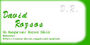 david rozsos business card