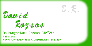 david rozsos business card